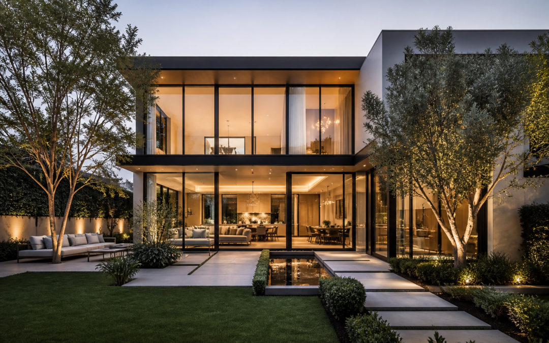 Fasada szklana w domu jednorodzinnym
